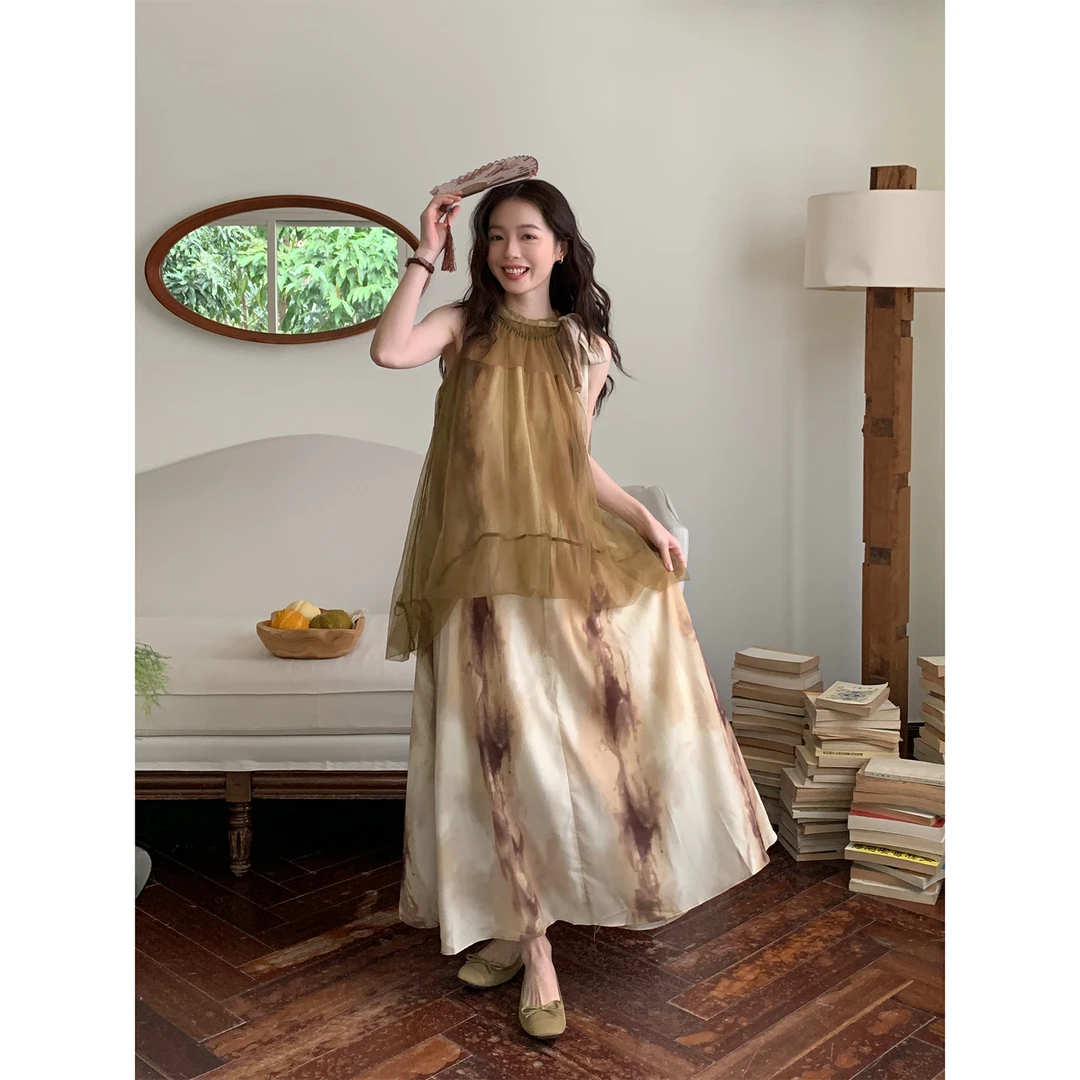 闭店青青&甜味乔巴《半世浮华》古风中式气质宽松连衣裙无袖长款