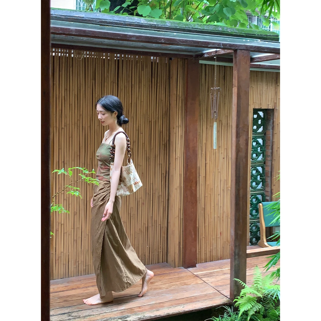 闭店青青《杏花烟雨》气质外搭针织小众法式复古夏季国风女装连衣裙