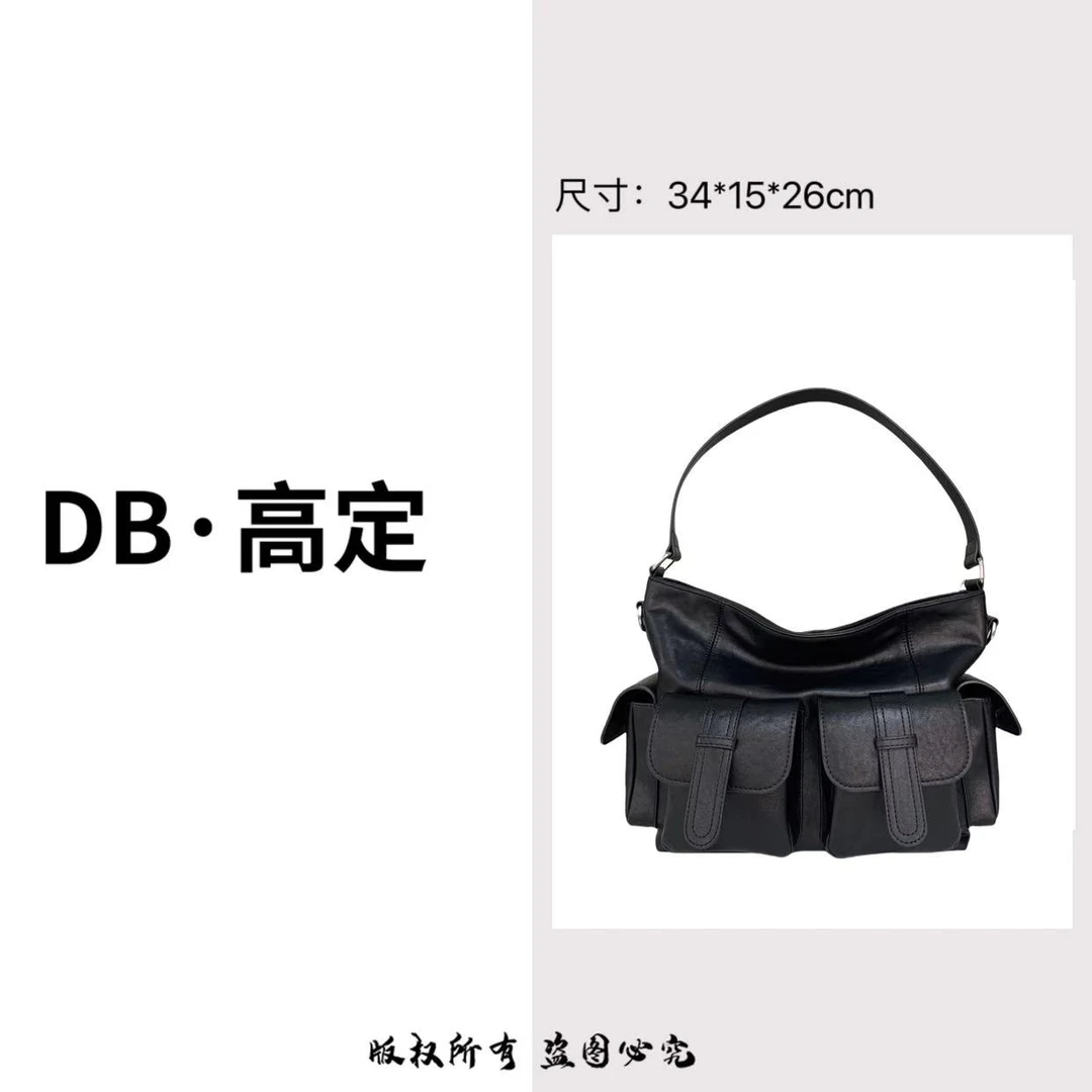 【DB】原创设计 高定女包艺术生单肩斜挎包女包 6885黑色