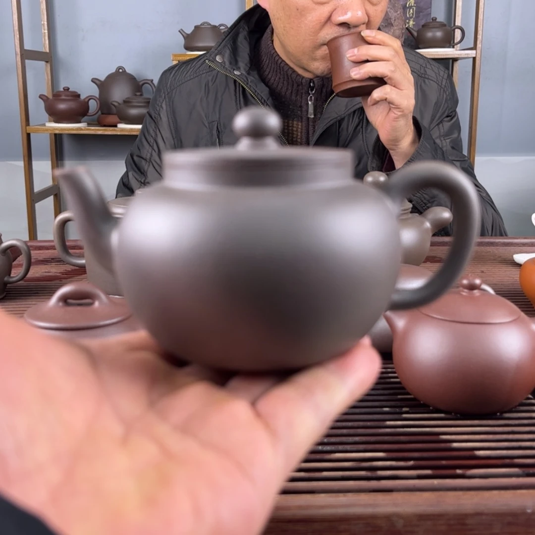 【闪购商品】紫砂茶壶面**人福利天青平盖莲子220CC