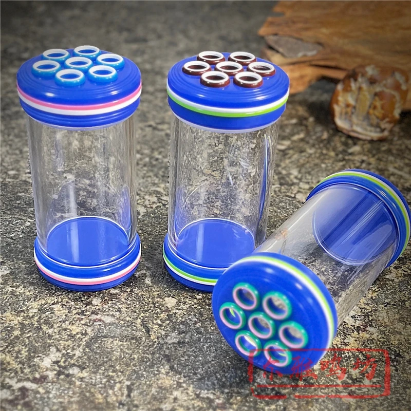 尔雅定制海派蝈蝈罐拼色七孔款60罐高罐有机玻璃鸣虫叫罐手工虫具