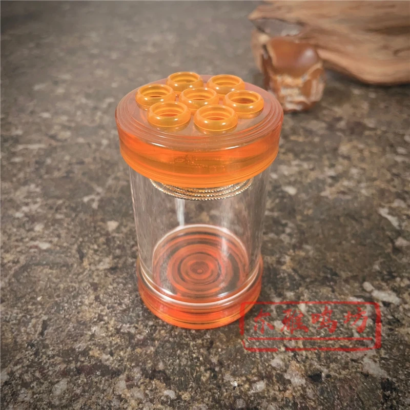 尔雅手工海派蝈蝈罐七孔款二代蜜蜡料60罐有机玻璃鸣虫叫罐虫具