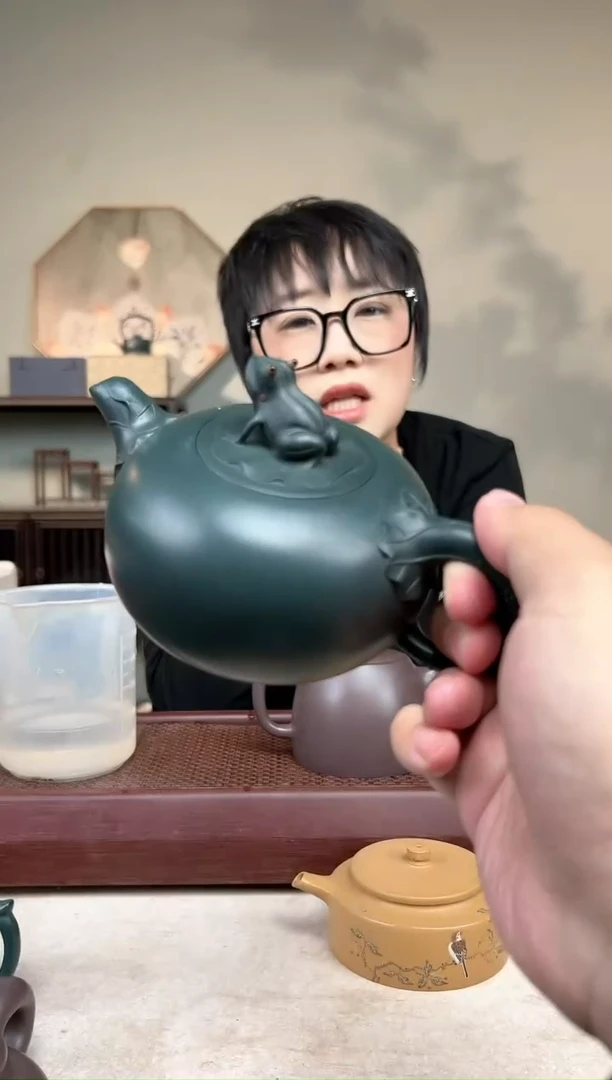 【闪购商品】紫砂茶壶墨绿 青蛙