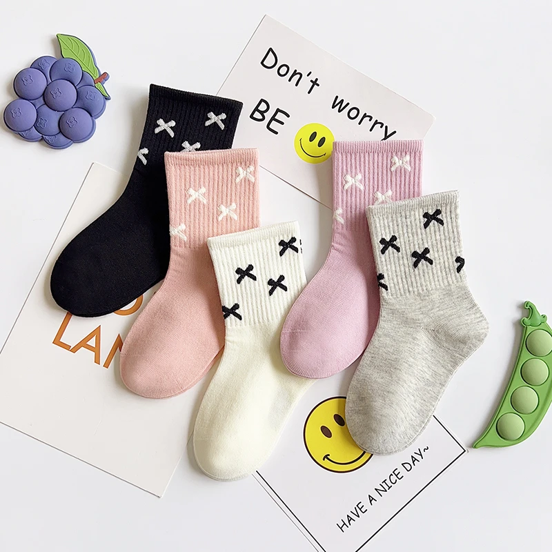 儿童袜子秋冬款女宝精梳棉透气日系甜美可爱公主运动中高筒潮棉袜