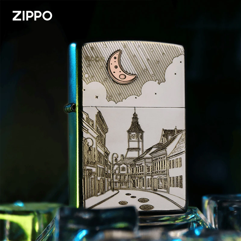 ZIPPO打火机【月亮与六便士】双面经典个性防风复古送礼DYH1X1