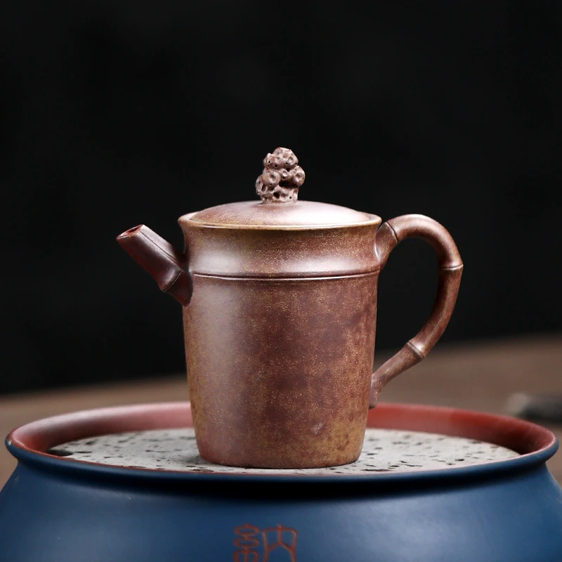 DJY-111学茶【大吉羊】徐雅 竹石  翡翠金砂  150cc 紫砂壶