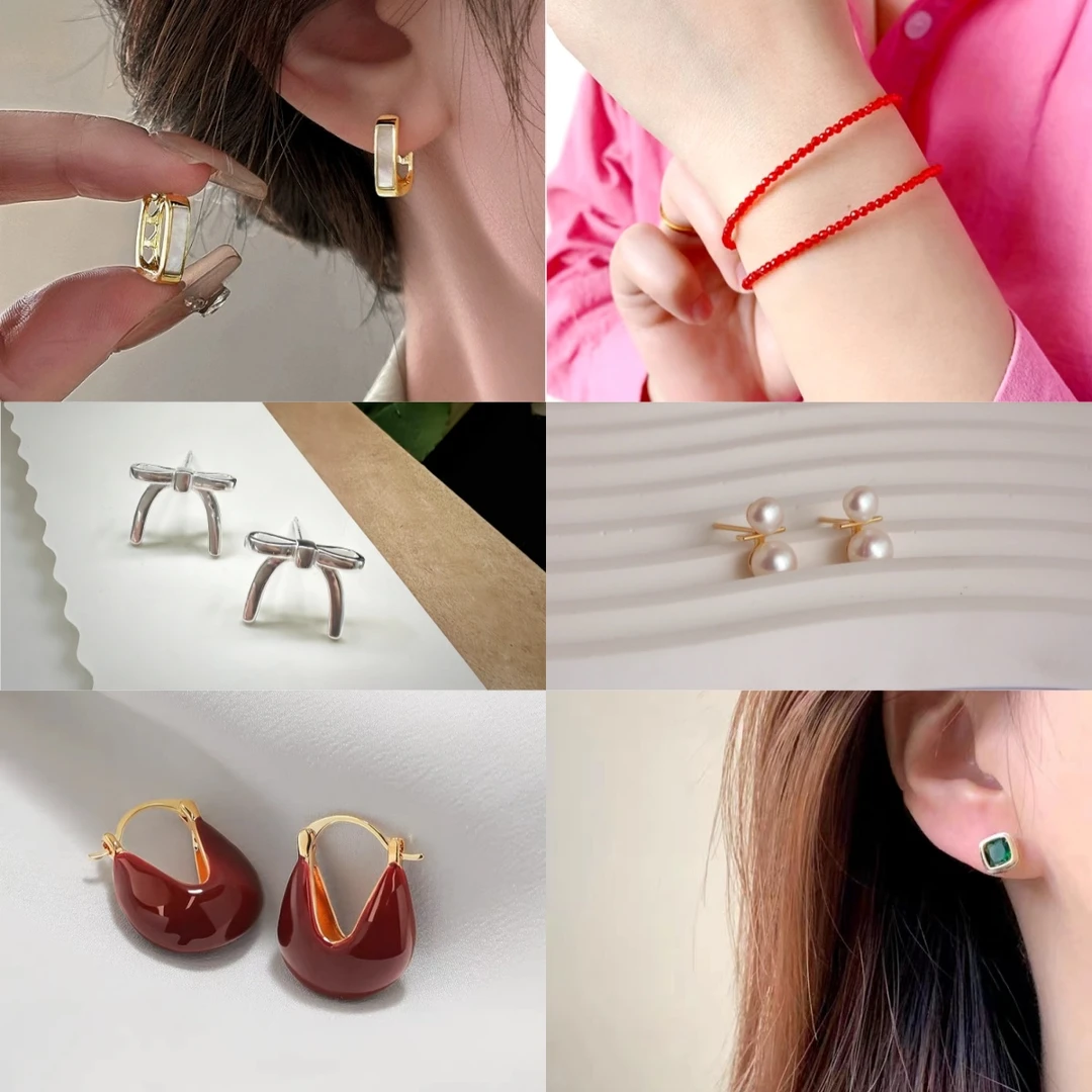 铜合金耳饰 A133时尚网红爆款气质轻奢百搭小众简约素款耳饰