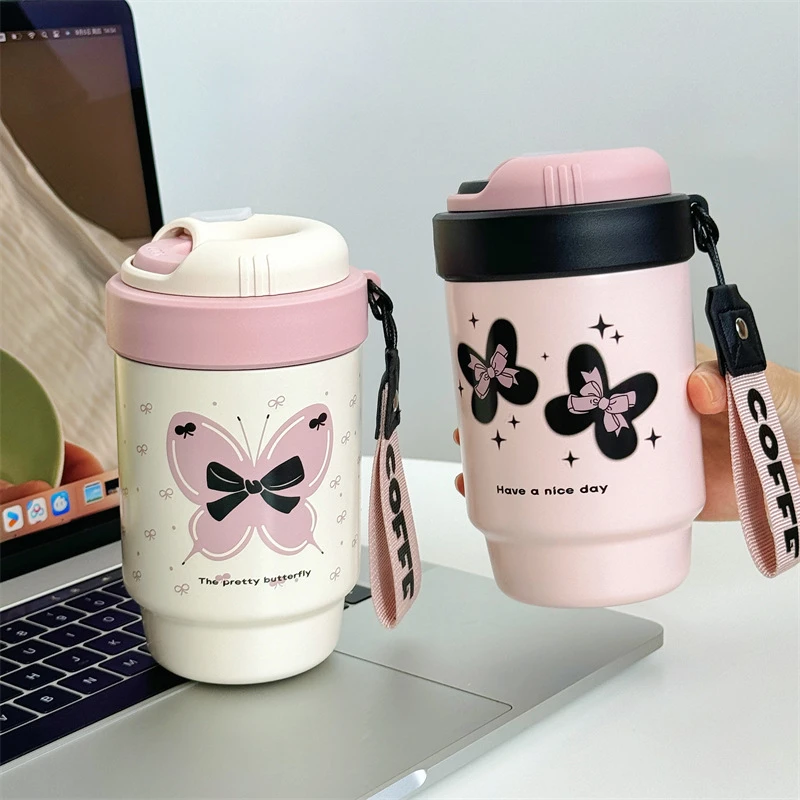 扭扭盖双饮创意咖啡杯高颜值新款保温杯便携可爱简约不锈钢水杯