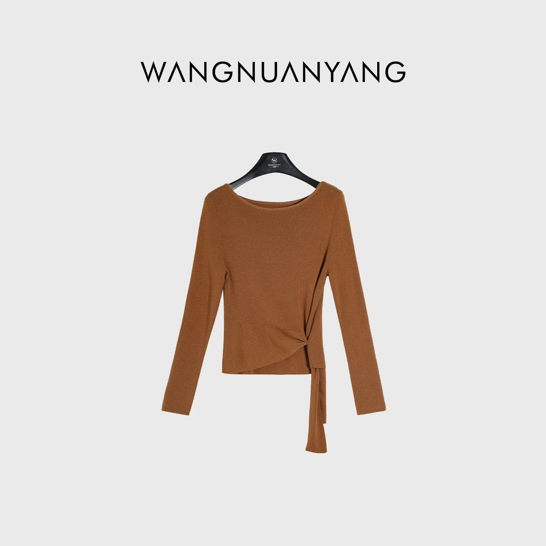 【WNY STUDIO】秋日枫糖｜软糯触感设计感打结上衣（23N80079）