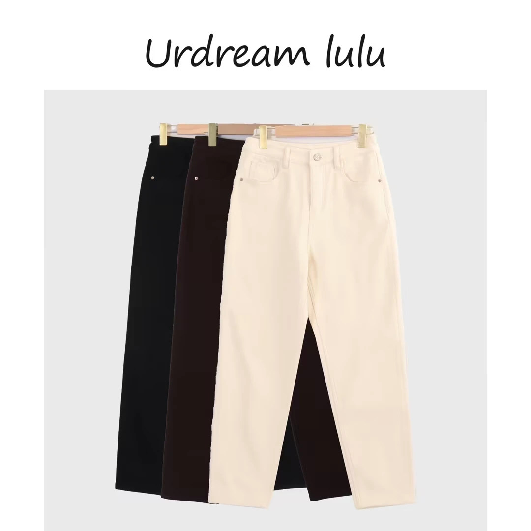 爆款！美拉德系列 高腰显瘦加绒百搭修身休闲老爹裤-PNB2362