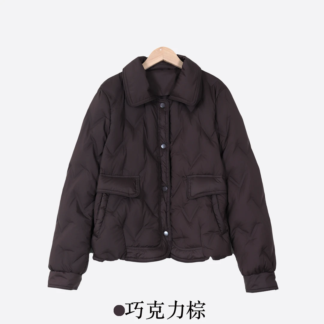 现[真好好看啊!]90%白鸭绒棉服蓬松保暖羽绒服外套女高端-P834