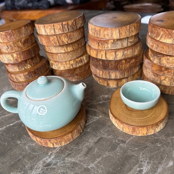 香樟木原木杯垫茶海杯托隔热木垫子原木整片