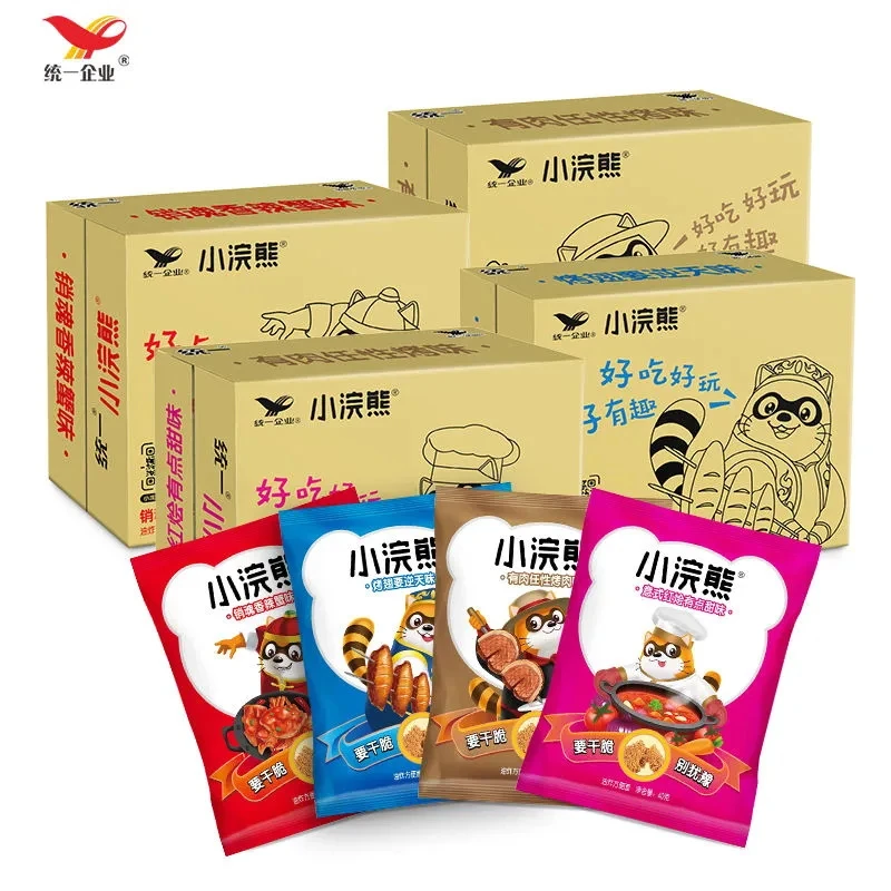 统一小浣熊干脆面销魂香辣蟹多口味混合素食方便面干吃面休闲充饥