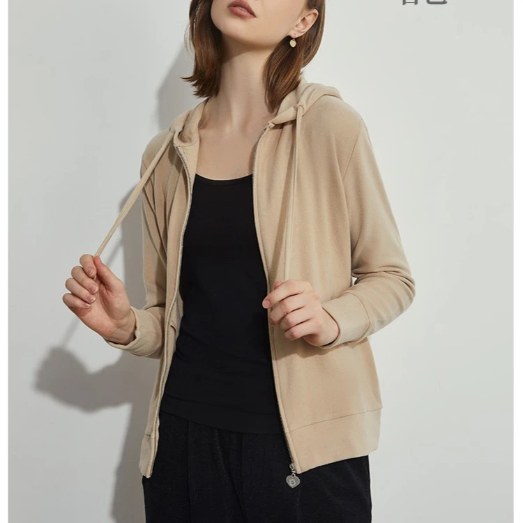 品牌尾单玻尿酸发热德绒连帽开衫女款030