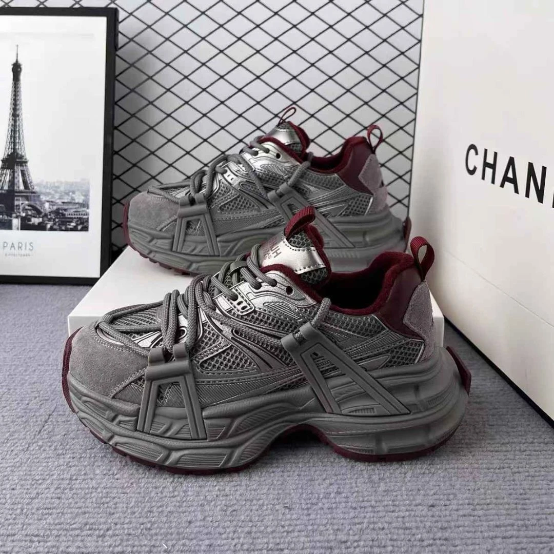 8912-1复古拼色厚底大棉老爹鞋女增高显脚小休闲运动鞋