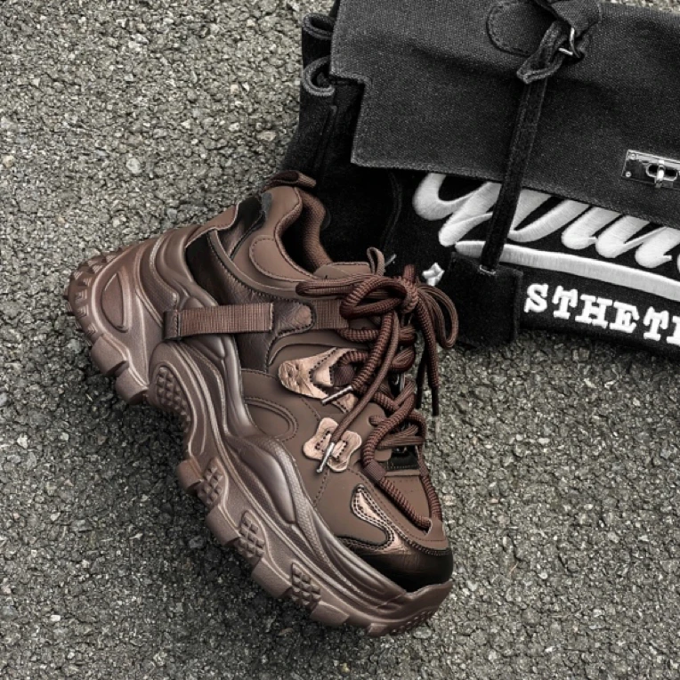 女鞋89-1加绒 二棉 轻弹软底老爹鞋休闲鞋百搭复古潮流厚底潮鞋