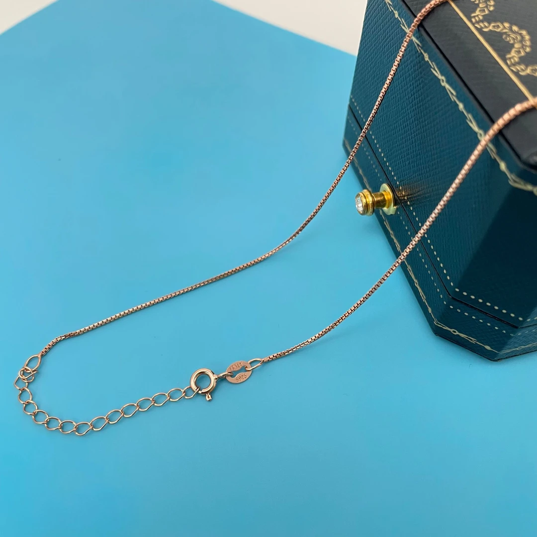 链子925银 米拉奇  s925银素链百搭肖邦链盒仔链可调节 45cm/60cm