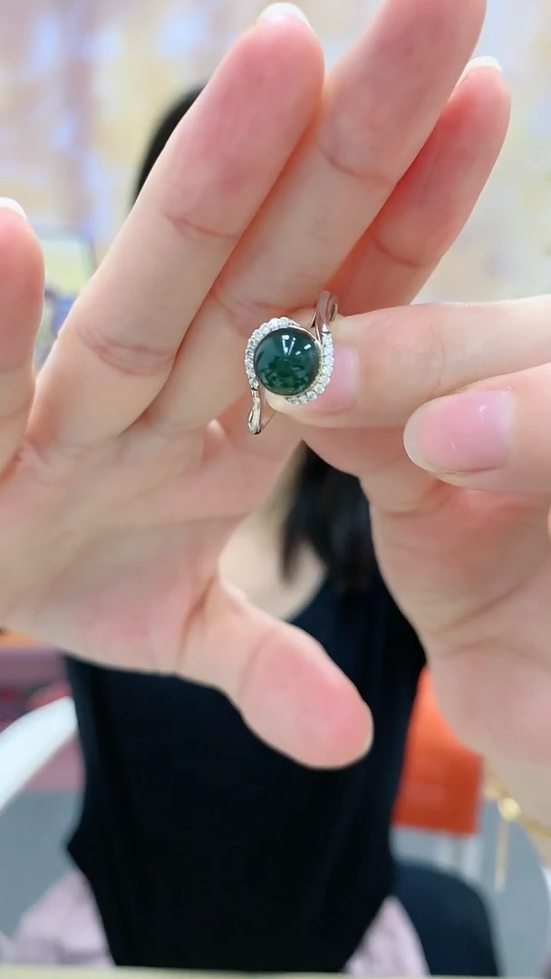 【闪购商品】蓝珀戒指银S925镶嵌dd@@蓝珀925戒指124-07