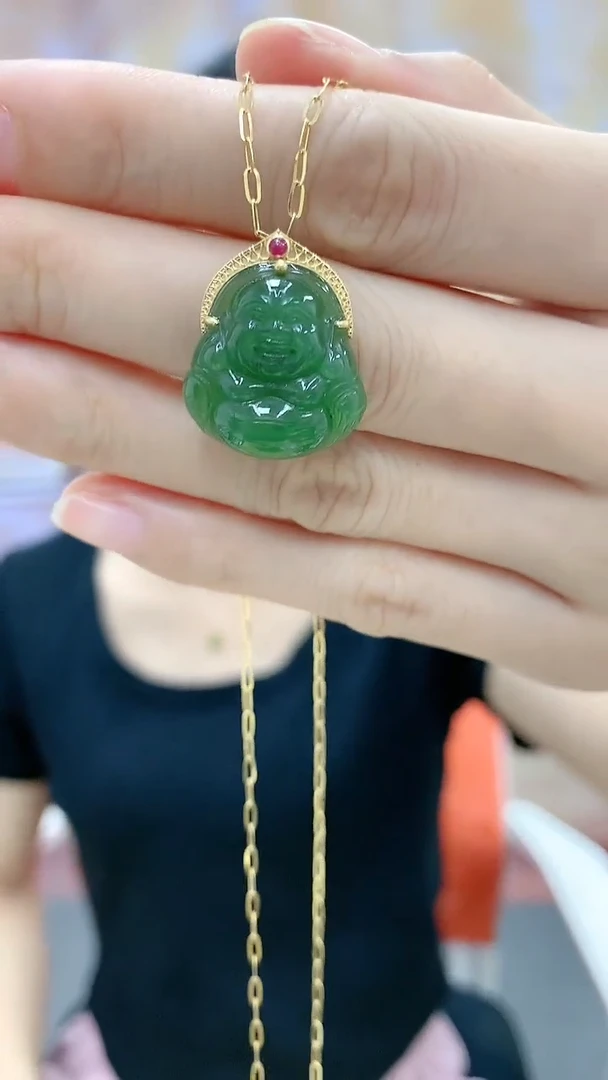 【闪购商品】和田玉吊坠(不含链)18K金镶嵌dd@@和田玉吊坠4032