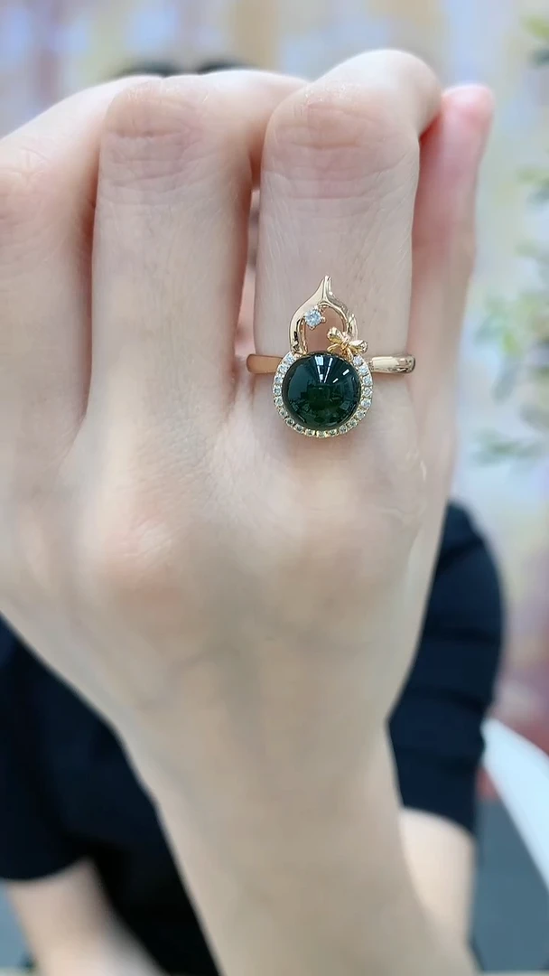 【闪购商品】蓝珀戒指银S925镶嵌dd@@蓝珀925戒指123-08