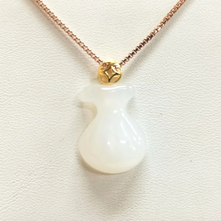 米拉奇 和田白玉18k吊坠2524