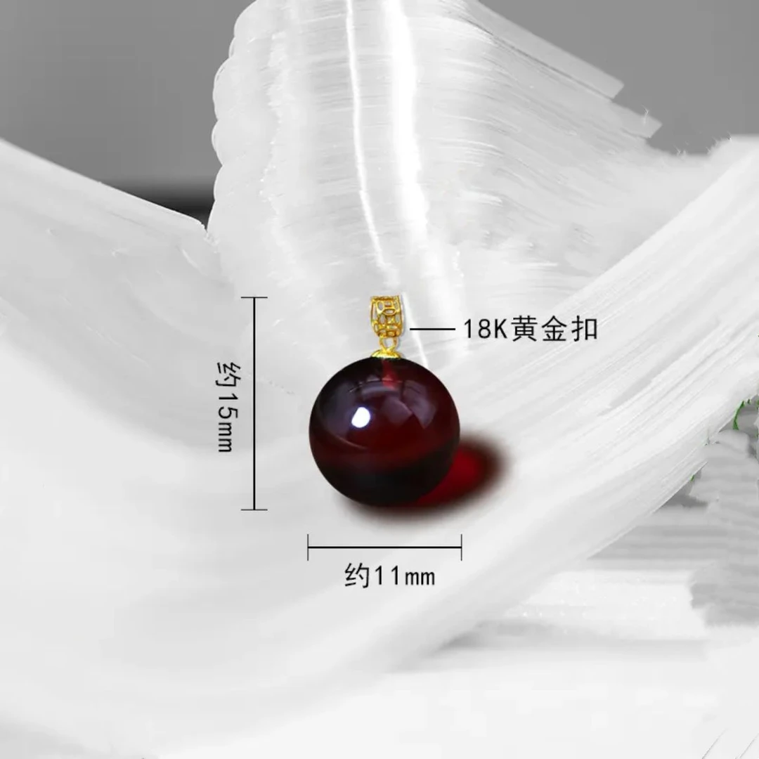 米拉奇 血珀18K金11mm圆珠吊坠 1866-11