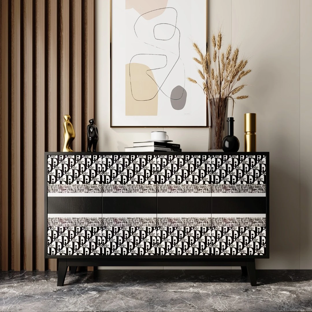 150*40*90法式艺术复古餐边柜玄关大容量储物收纳柜 客厅家用门厅