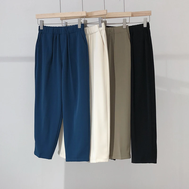 东大门2024夏季新款烟管裤宽松奶奶裤高腰休闲西装裤九分西裤女