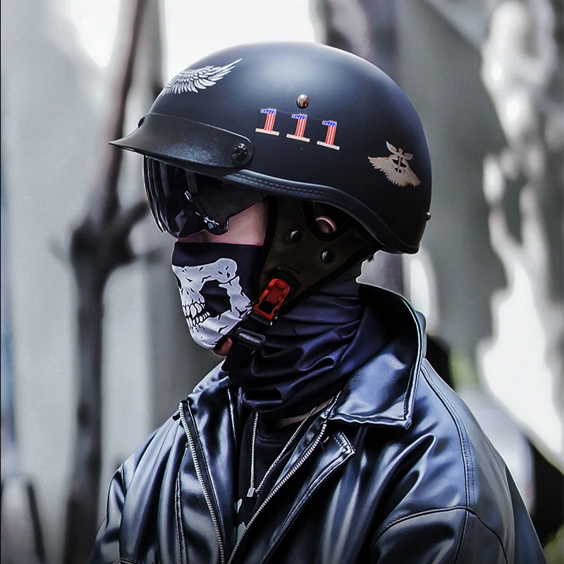 3认证半盔复古摩托车头盔夏季哈雷机车安全帽电动车瓢盔工厂特惠
