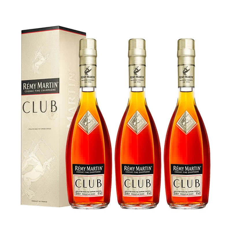 【酒水节】人头马CLUB香槟区优质干邑350ml*3 洋酒法国浓郁