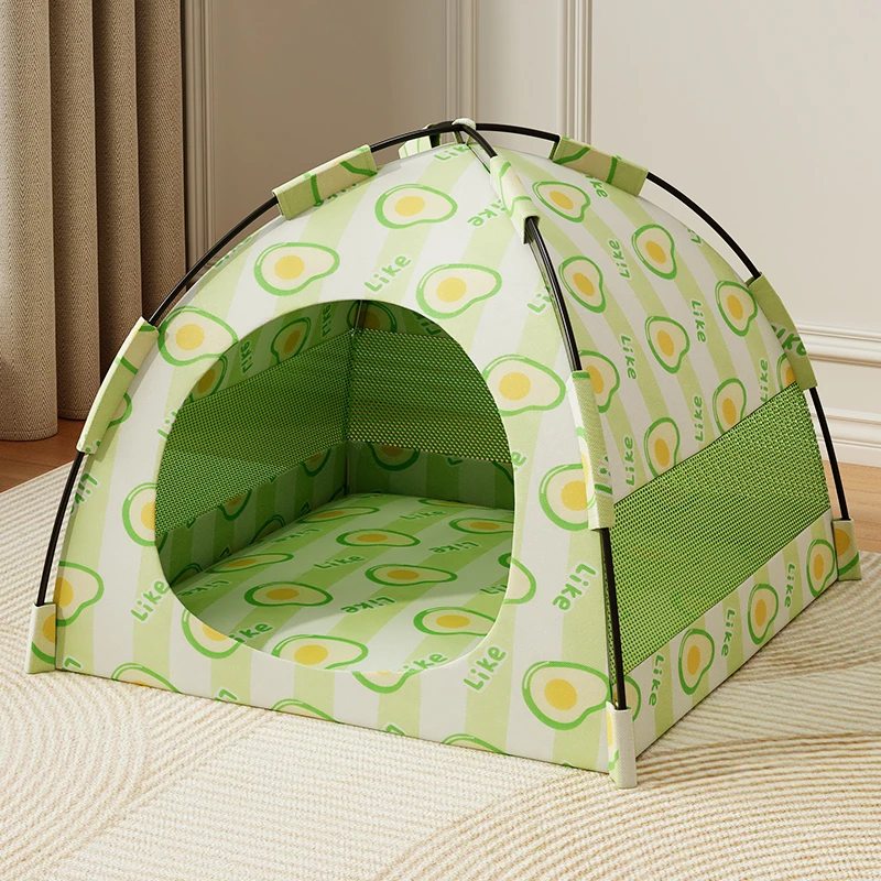 夏季凉席猫帐篷户外封闭式小型犬狗窝四季通用猫咪房宠物用品透气