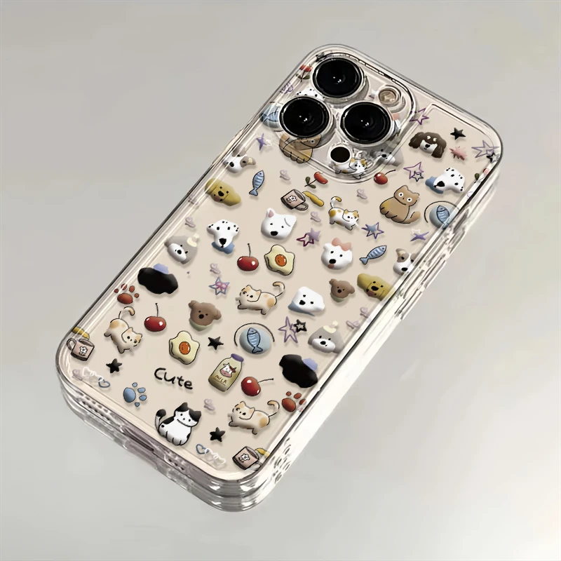 满屏可爱动物适用苹果iPhone15/14promax华为手机壳13软12太空壳