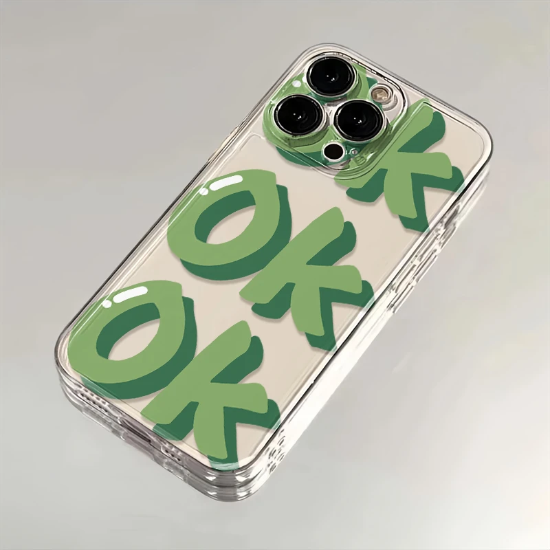 ins春日OK苹果华为iPhone15/14promax/13/12/11手机壳xs软太空壳