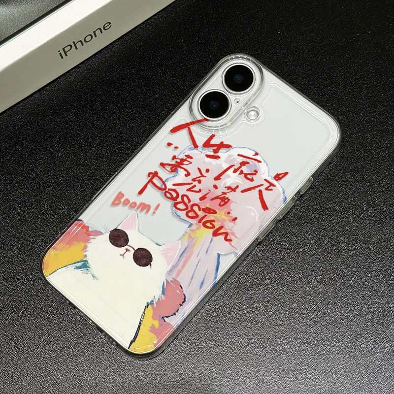 墨镜小猫Passion适用苹果iPhone15/16promax华为手机壳13/14太空