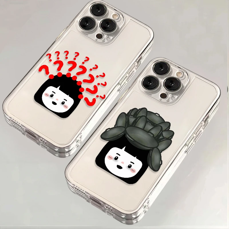 打工人簪花适用苹果华为iPhone15/14promax/13/12创意手机壳太空