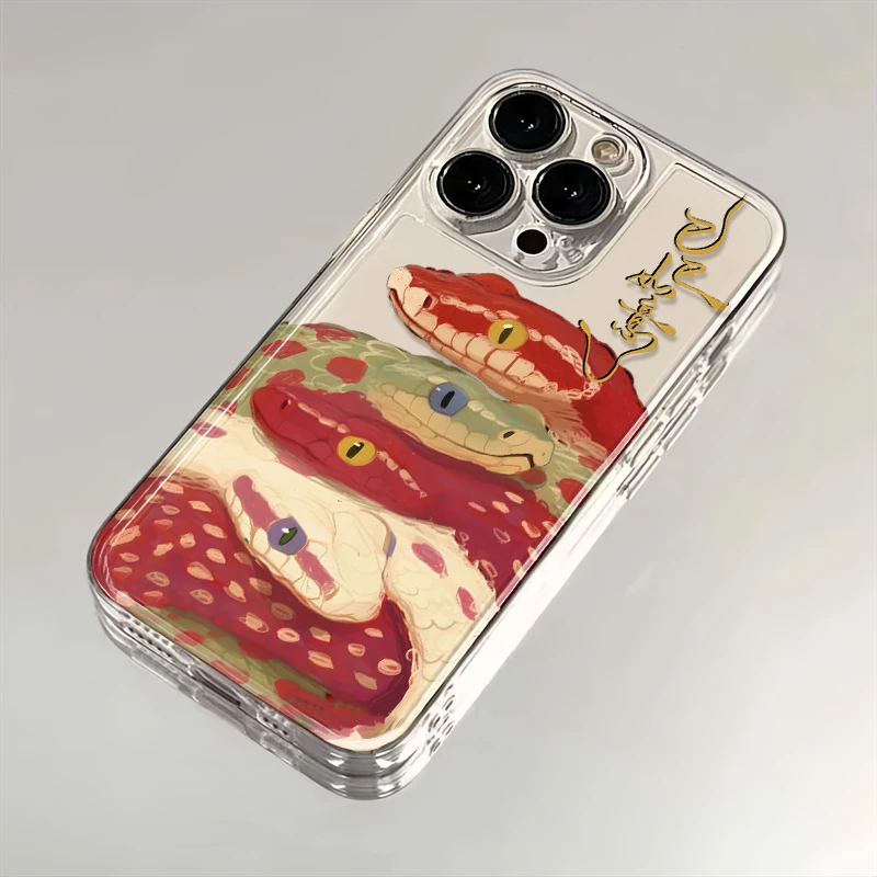 创意蛇来运转适用苹果iPhone15/16promax华为手机壳13/12/14太空