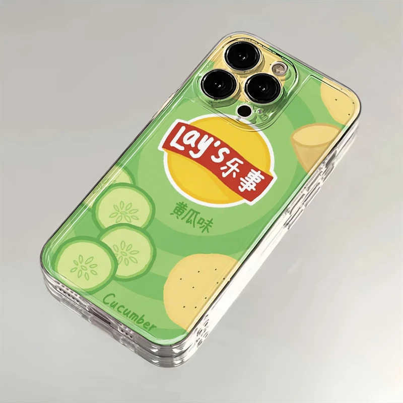 乐事黄瓜味适用华为苹果iPhone15/14promax松弛感手机壳13/12太空