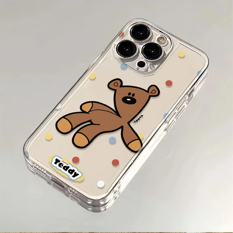 卡通泰迪布偶苹果小米华为iPhone15手机壳14promax太空软壳13/12