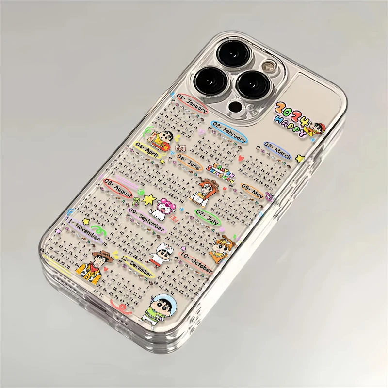 2024日历小新苹果华为iPhone15/14promax/13/12/11手机壳软太空壳