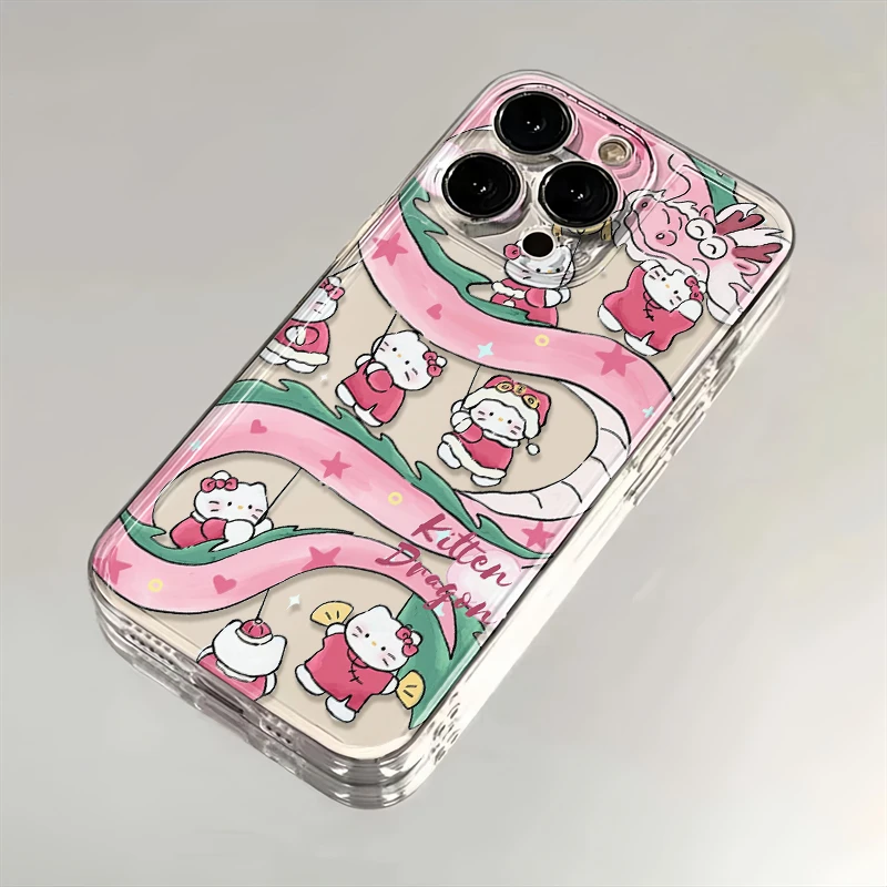 凯蒂猫粉色龙苹果小米华为iPhone15/14promax手机壳13/12太空软壳