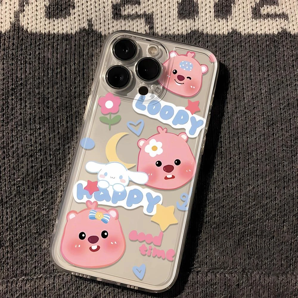 苹果小米oppovivo华为粉色小海狸iphone13pm太空12/11手机壳xs/x
