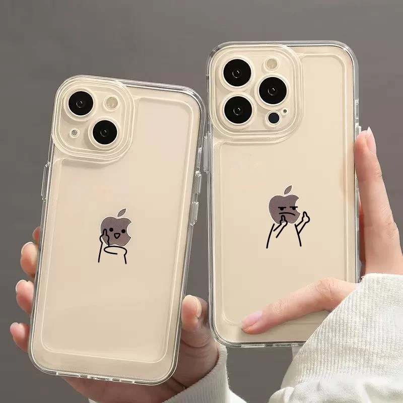 创意手势小人图案苹果iPhone15/14promax手机壳13太空壳12软11/xs