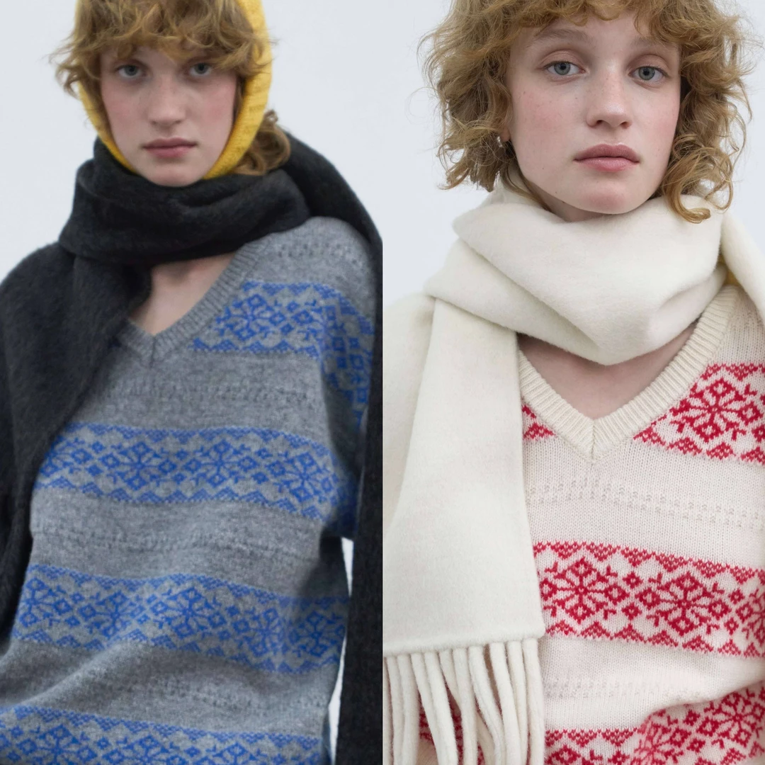 Red Ref 节日雪花套头毛衣