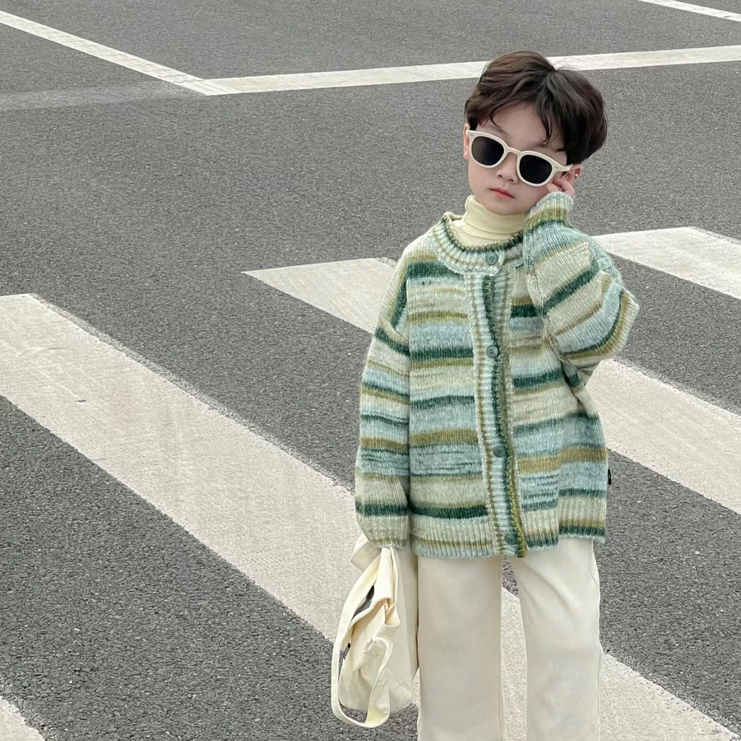 【断码青】201#-400#儿童男童洋气宝宝针织开衫毛衣