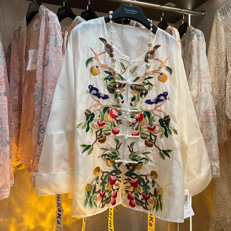 CharmKaKa【鸟语花香】61465刺绣枝头喜鹊国风上衣