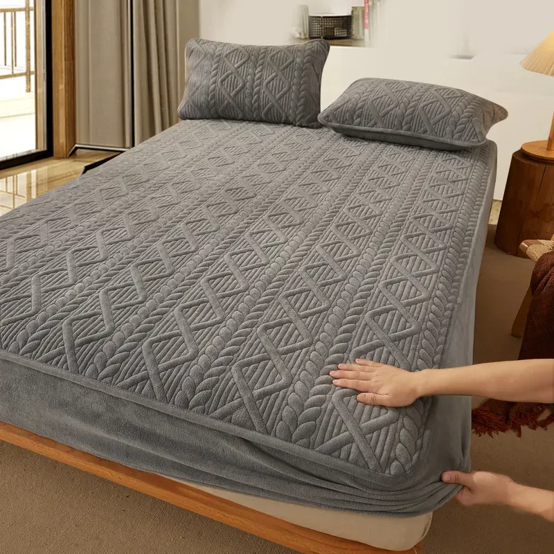 【麦穗】亲肤舒适绒保暖防滑加厚罩床防滑床床笠180*200cm