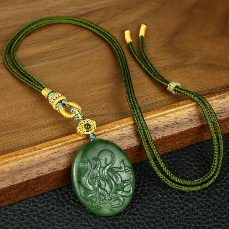 【香掌柜】和田玉乌兰海碧玉凤九吊坠（多样性发货）