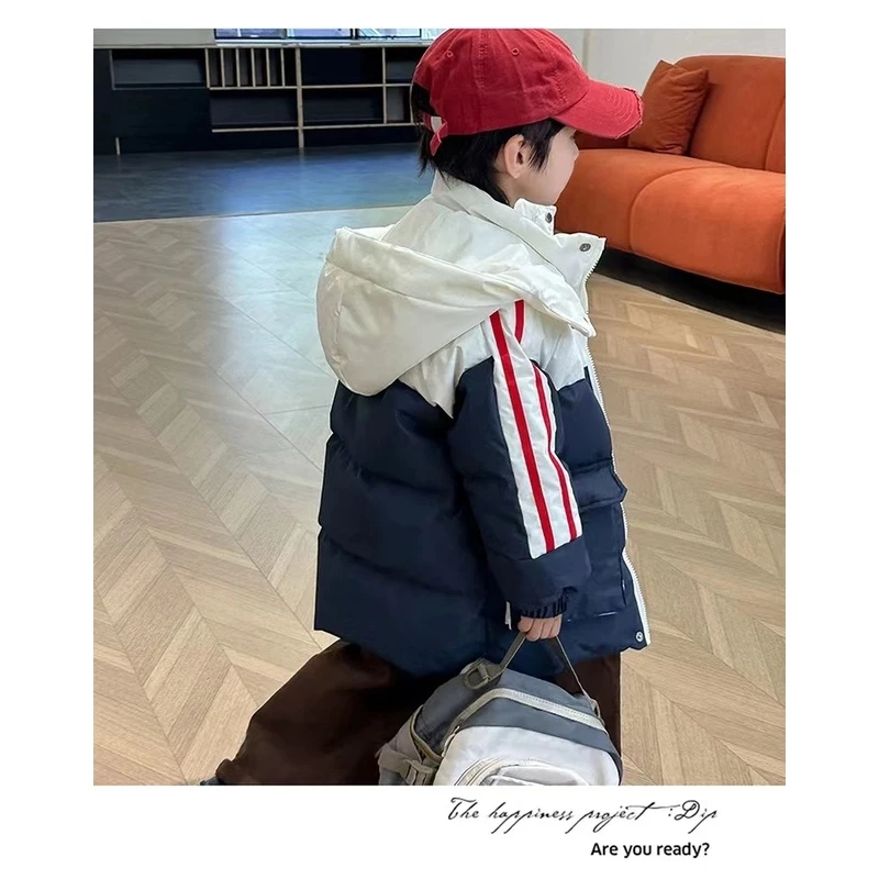 (乐宝清货）帅小伙高质感长款白鸭绒儿童羽绒服中大童保暖40360