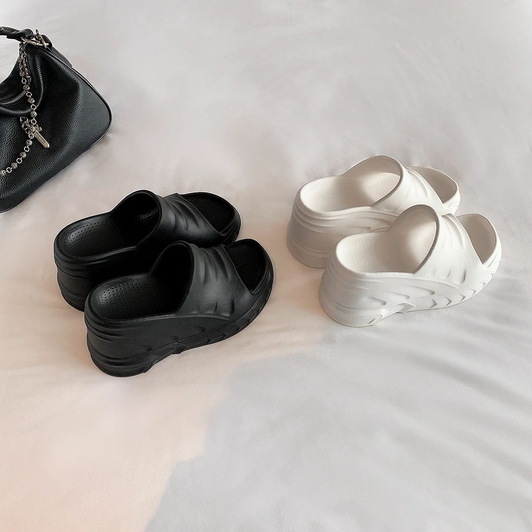 【夏玮玮专属】王炸款~休闲增高坡跟松糕厚底一字拖鞋E3205089