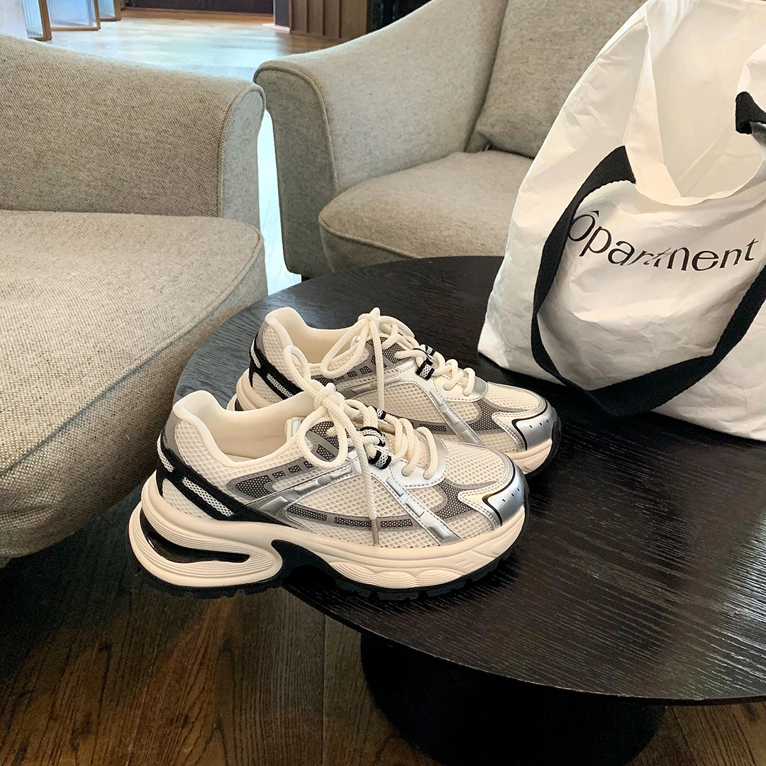 【刘畊宏健康】软糯雪糕~网面百搭厚底休闲运动鞋女老爹鞋Z4220013